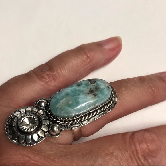 Larimar 925 Sterling Silver Ring - Picture 4 of 7
